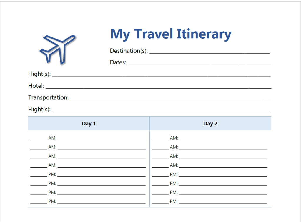 Travel Templates